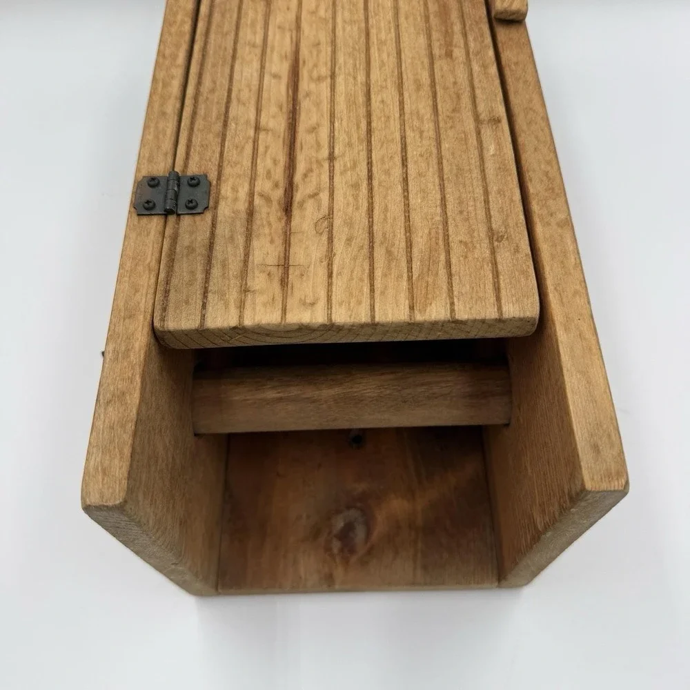 Beaver Creek Wooden Wall Mount Toilet Paper Holder w/ Storage Heart Cutout Brown